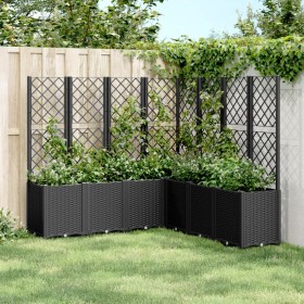 Planter with black PP trellis 160x160x140 cm by , Pots and planters - Ref: Foro24-367883, Price: 302,99 €, Discount: %