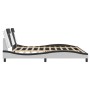 Bed frame with black and white synthetic leather headboard by , Beds and slatted bases - Ref: Foro24-3208123, Price: 211,92 €...