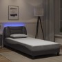 Estructura de cama con luces LED cuero sintético gris 80x200 cm de , Camas y somieres - Ref: Foro24-3213895, Precio: 172,79 €...