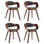 Dining chairs, set of 4, curved wood with gray fabric. by vidaXL, dining chairs - Ref: Foro24-3054820, Price: 542,83 €, Disco...