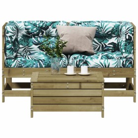 Garden sofa set 3 pieces and impregnated pine wood cushions by , Garden sets - Ref: Foro24-3250759, Price: 346,99 €, Discount: %