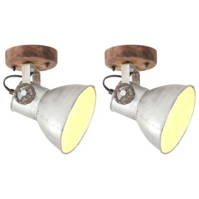 Industrial wall/ceiling lamps 2 pcs silver 20x25 cm E27 by vidaXL, Lamps - Ref: Foro24-320504, Price: 53,99 €, Discount: %