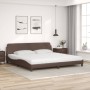 Bed with brown synthetic leather mattress 200x200 cm by , Beds and slatted bases - Ref: Foro24-3208479, Price: 428,19 €, Disc...