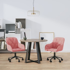 Swivel dining chairs 2 units pink velvet by , dining chairs - Ref: Foro24-3103425, Price: 192,29 €, Discount: %