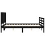 Estructura cama de matrimonio con cabecero madera maciza negro de vidaXL, Camas y somieres - Ref: Foro24-3194775, Precio: 165...