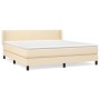 Cama box spring con colchón tela color crema 180x200 cm de , Camas y somieres - Ref: Foro24-3129574, Precio: 551,57 €, Descue...