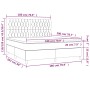 Boxspringbett-Matratze und LED-Leuchten, cremefarbener Stoff, 180 x 200 cm von , Betten und Lattenroste - Ref: Foro24-3135698...