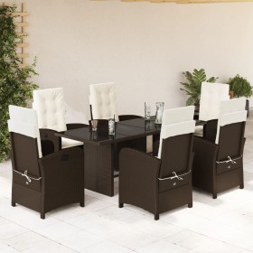 Set comedor de jardín 7 pzas con cojines ratán sintético marrón de , Conjuntos de jardín - Ref: Foro24-3212254, Precio: 946,9...