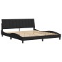 Estructura de cama con cabecero de terciopelo negro 180x200 cm de , Camas y somieres - Ref: Foro24-3207863, Precio: 231,33 €,...