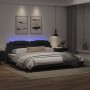 Bed frame with LED lights black synthetic leather 200x200 cm by , Beds and slatted bases - Ref: Foro24-3214043, Price: 222,97...