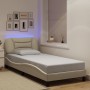 Bed frame with LED lights cream fabric 80x200 cm by , Beds and slatted bases - Ref: Foro24-3213667, Price: 186,99 €, Discount: %