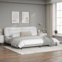 Estructura cama con luces LED cuero sintético blanco 200x200 cm de , Camas y somieres - Ref: Foro24-3213956, Precio: 264,99 €...