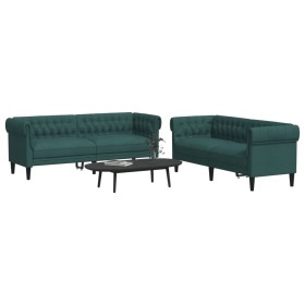 2-teilige Sofagarnitur aus dunkelgrünem Stoff von , Sofas - Ref: Foro24-3209204, Preis: 560,99 €, Rabatt: %