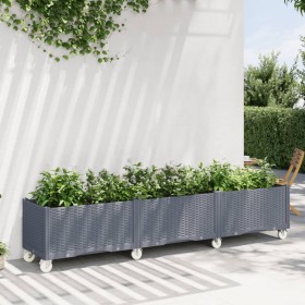 Gray PP planter with wheels 240x50x54 cm by , Pots and planters - Ref: Foro24-367980, Price: 252,99 €, Discount: %