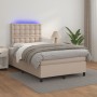 Cama box spring colchón LED cuero sintético capuchino 120x190cm de , Camas y somieres - Ref: Foro24-3270298, Precio: 418,99 €...