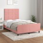 Pink velvet bed frame with headboard 120x190 cm by , Beds and slatted bases - Ref: Foro24-3270583, Price: 166,33 €, Discount: %