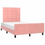 Pink velvet bed frame with headboard 120x190 cm by , Beds and slatted bases - Ref: Foro24-3270583, Price: 166,33 €, Discount: %