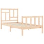 Single bed frame with solid wood headboard by , Beds and slatted bases - Ref: Foro24-3193101, Price: 92,02 €, Discount: %