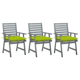 Garden dining chairs 3 units solid acacia wood and cushions by , Garden chairs - Ref: Foro24-3064454, Price: 254,99 €, Discou...