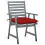 Garden dining chairs 3 units solid acacia wood and cushions by , Garden chairs - Ref: Foro24-3064449, Price: 285,03 €, Discou...