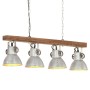 Lámpara de techo industrial madera de mango plateado E27 de vidaXL, Lámparas - Ref: Foro24-320521, Precio: 115,87 €, Descuent...