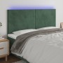 Headboard with LED lights dark green velvet 180x5x118/128 cm by , Headboards and footboards - Ref: Foro24-3122207, Price: 126...