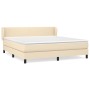 Cama box spring con colchón tela color crema 180x200 cm de , Camas y somieres - Ref: Foro24-3126106, Precio: 554,95 €, Descue...