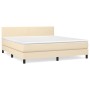 Cama box spring con colchón tela color crema 180x200 cm de , Camas y somieres - Ref: Foro24-3139918, Precio: 550,37 €, Descue...