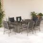 Set comedor jardín 7 pzas y cojines ratán sintético gris claro de , Conjuntos de jardín - Ref: Foro24-3212066, Precio: 722,21...