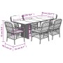 Garden dining set 7 pieces and light gray synthetic rattan cushions by , Garden sets - Ref: Foro24-3212066, Price: 723,83 €, ...