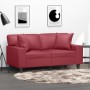 2-Sitzer-Sofa mit roten Kunstlederkissen 120 cm von , Sofas - Ref: Foro24-3200864, Preis: 274,52 €, Rabatt: %