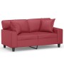 2-seater sofa with red synthetic leather cushions 120 cm by , Sofas - Ref: Foro24-3200864, Price: 254,86 €, Discount: %