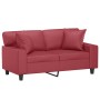 2-Sitzer-Sofa mit roten Kunstlederkissen 120 cm von , Sofas - Ref: Foro24-3200864, Preis: 274,52 €, Rabatt: %