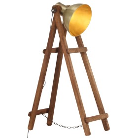 Stehleuchte aus massivem Mangoholz und Messing E27 von vidaXL, Lampen - Ref: Foro24-320588, Preis: 85,99 €, Rabatt: %