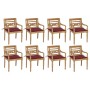 Batavia chairs 8 units solid teak wood with cushions by , Garden chairs - Ref: Foro24-3073358, Price: 965,43 €, Discount: %