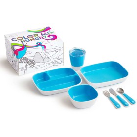 Munchkin Geschirr- und Besteckset 7-teilig Color Me Hungry Blue von Munchkin, Baby-Geschenksets - Ref: Foro24-430944, Preis: ...