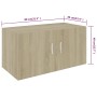 Armario de pared madera ingeniería roble Sonoma 80x39x40 cm de vidaXL, Estantes y estanterías - Ref: Foro24-802798, Precio: 7...