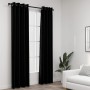 Blackout curtains with linen-look grommets, 2 pieces, black, 140x225 cm. by vidaXL, Curtains and curtains - Ref: Foro24-32115...