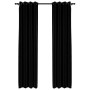 Blackout curtains with linen-look grommets, 2 pieces, black, 140x225 cm. by vidaXL, Curtains and curtains - Ref: Foro24-32115...