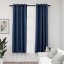 Blackout curtains with linen look eyelets 2 pcs blue 140x175 cm by vidaXL, Curtains and curtains - Ref: Foro24-321176, Price:...