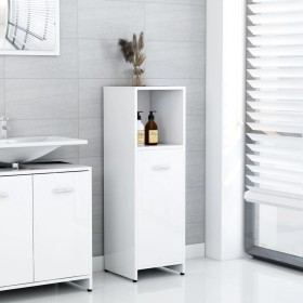 Glossy white plywood bathroom cabinet 30x30x95 cm by vidaXL, Bathroom furniture - Ref: Foro24-802594, Price: 47,31 €, Discoun...