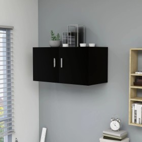 Black plywood wall-mounted cabinet 80x39x40 cm by vidaXL, Shelves and shelves - Ref: Foro24-802796, Price: 49,46 €, Discount: %