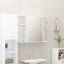 Glossy white plywood bathroom mirror cabinet 80x20.5x64 cm by vidaXL, bathroom vanities - Ref: Foro24-802612, Price: 77,90 €,...