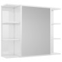 Armario espejo baño contrachapada blanco brillo 80x20,5x64 cm de vidaXL, Tocadores de baño - Ref: Foro24-802612, Precio: 77,9...