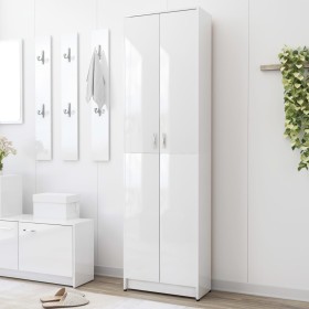 Glossy white chipboard hallway cabinet 55x25x189cm by vidaXL, Wardrobes - Ref: Foro24-802855, Price: 123,24 €, Discount: %