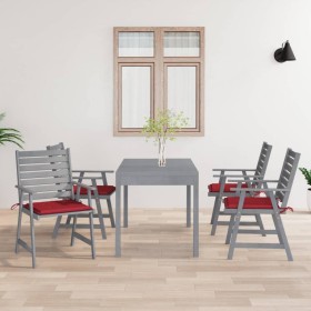 Garden dining chairs with cushions 4 pcs solid acacia wood by , Garden chairs - Ref: Foro24-3078410, Price: 337,09 €, Discoun...