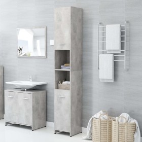 Armario baño madera contrachapada gris hormigón 30x30x183,5 cm de vidaXL, Muebles de baño - Ref: Foro24-802601, Precio: 78,99...