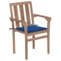 Stackable garden chairs 4 pcs solid teak wood with cushions by , Garden chairs - Ref: Foro24-3073389, Price: 453,99 €, Discou...