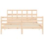 Double bed frame with solid wood headboard by vidaXL, Beds and slatted bases - Ref: Foro24-3194836, Price: 140,99 €, Discount: %