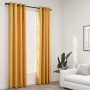 Blackout curtains with linen look eyelets 2 pcs yellow 140x245 cm by vidaXL, Curtains and curtains - Ref: Foro24-321194, Pric...